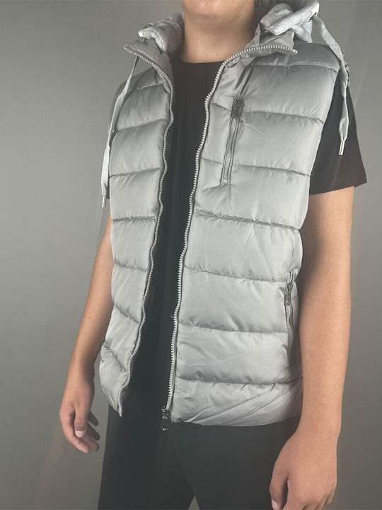 Mezzo Mezzo Men's Sleeveless Puffer Jacket Gray