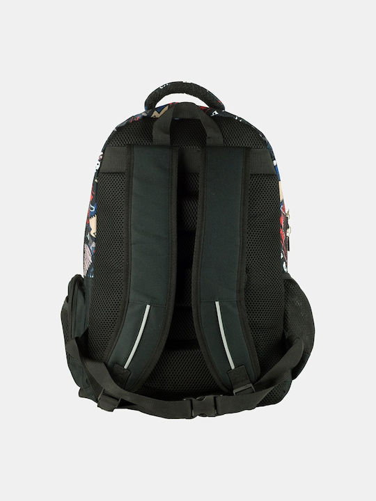 Back Me Up Dinosaur School Bag Backpack Elementary, Elementary Black with Water Bottle Holder 30Liters