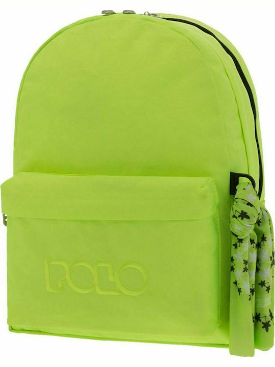 Polo Original Double Scarf Fluo Σχολική Τσάντα Πλάτης Γυμνασίου - Λυκείου με Θήκη για Παγούρι Fluo 27lt 30 x 24 x 42εκ 2020