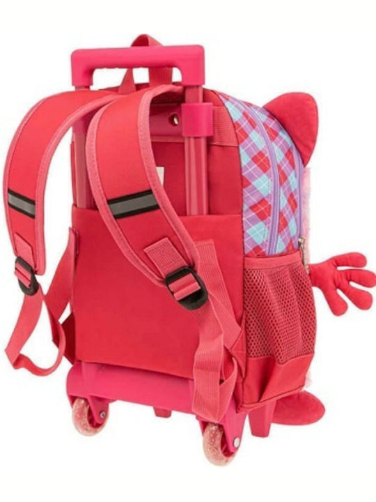Polo Junior Los Ninos Σχολική Τσάντα Τρόλεϊ Νηπιαγωγείου Ροζ με Θήκη για Παγούρι 10lt