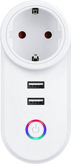 PST-LSPA2 Smart Einzelne Steckdose mit 2 USB-A und Schalter