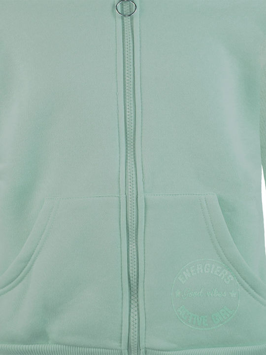 Kids Sweatshirt Cardigan Fleece with Hood Green
