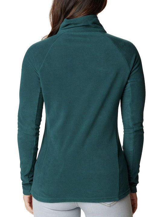 Columbia Women's Athletic Fleece Blouse Long Sleeve with Zipper Green