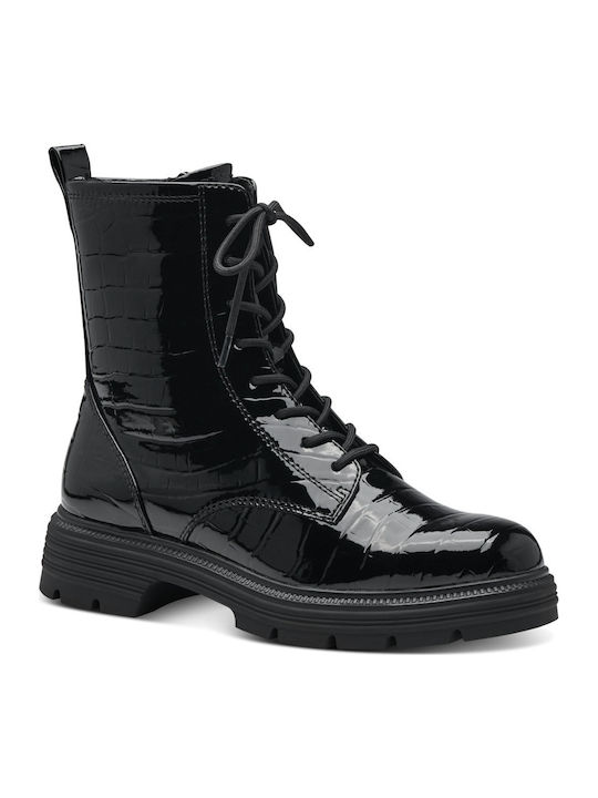 Stiefeletten Damen aus Lackleder Schwarz