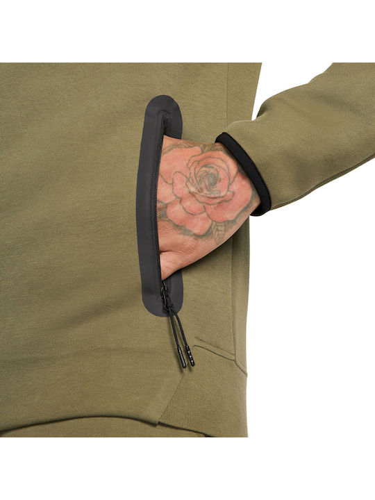 Tech Fleece Windrunner Dri-Fit Ζακέτα με Κουκούλα Χακί