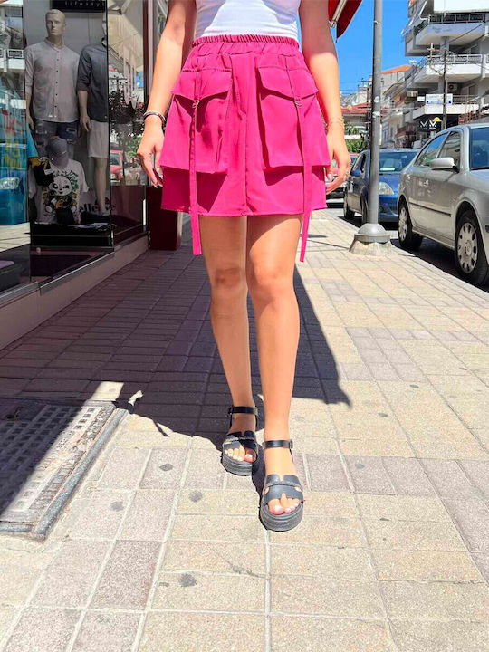 Ψηλόμεση Mini Φούστα Κόκκινη