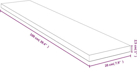 Ράφι Μπαμπού 100x20x2.5εκ.