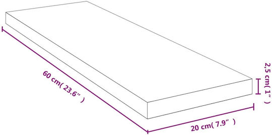Shelf Wall Bamboo 60x20x2.5cm