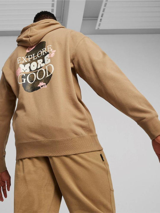 Puma Men's Sweatshirt with Hood Brown