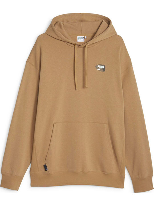 Downtown Graphic Суитшърт с Качулка Beige