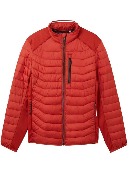 Hybrid Χειμωνιάτικο Μπουφάν Puffer Αδιάβροχο Κόκκινο