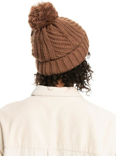 Cozy Sundown Pom Pom Beanie Unisex Σκούφος Πλεκτός σε Πορτοκαλί χρώμα