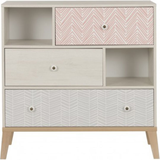 Wooden Bedroom Chest of Drawers Alika with 3 Drawers 94x41x95cm