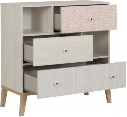 Wooden Bedroom Chest of Drawers Alika with 3 Drawers 94x41x95cm