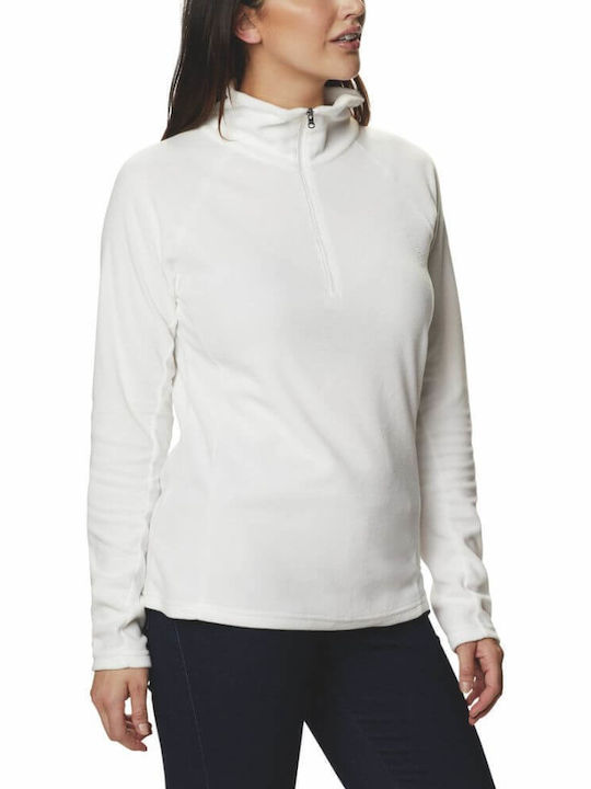 Columbia Women's Athletic Fleece Blouse Long Sleeve with Zipper White