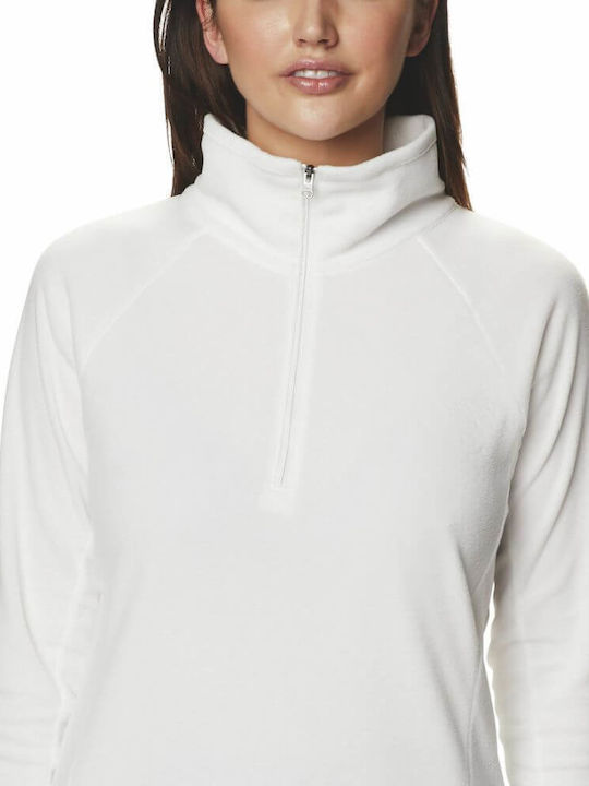 Glacial Iv Women's Fleece Blouse Long Sleeve with Zipper White