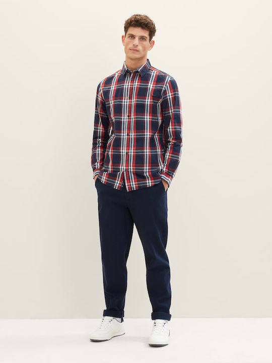 Tom Tailor Men's Shirt Long Sleeve Cotton Checked Colour