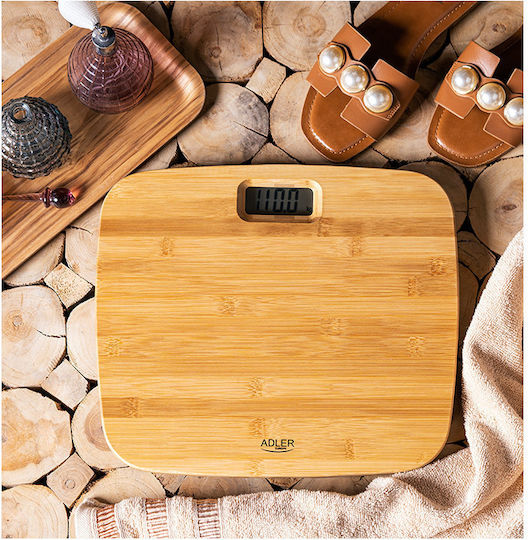 Adler Ψηφιακή Ζυγαριά Bamboo 150kg Καφέ AD-8173