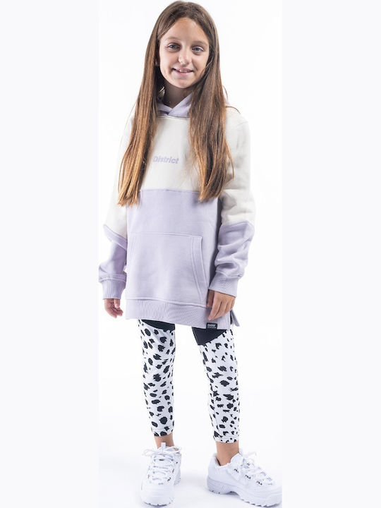 Fleece Kids Sweatshirt with Hood Lilac