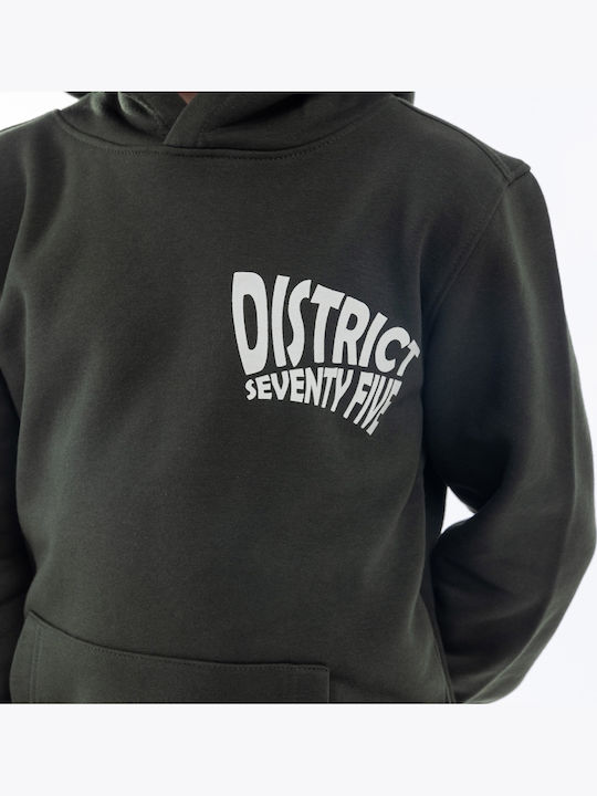 Fleece Παιδικό Φούτερ με Κουκούλα Χακί