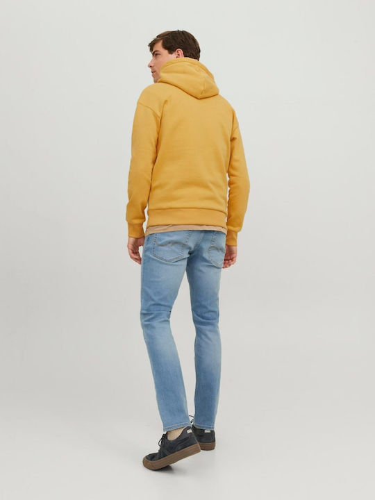 Jack & Jones Herren Sweatshirt mit Kapuze und Taschen Honey Gold