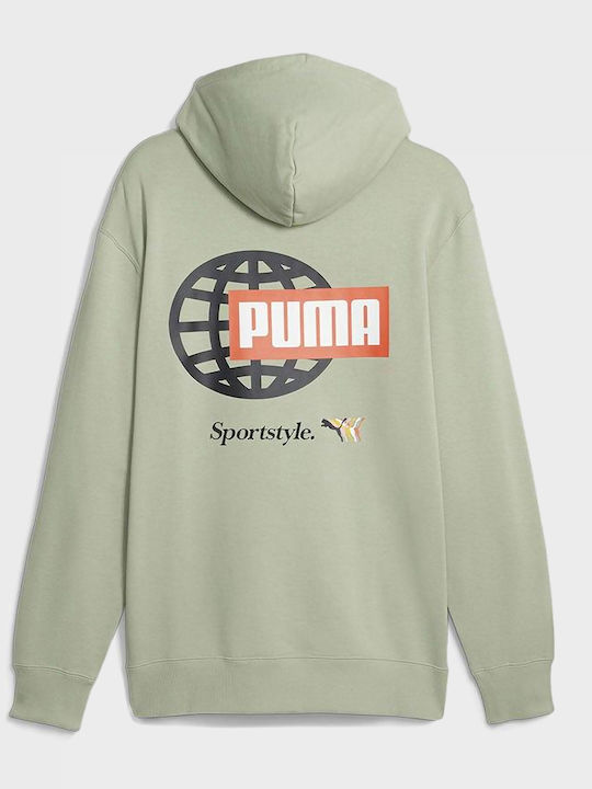 Classics Brand Love Sweatshirt with Hood Turquoise