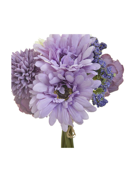 Inart Bouquet of Artificial Flowers Purple 28cm 1pcs