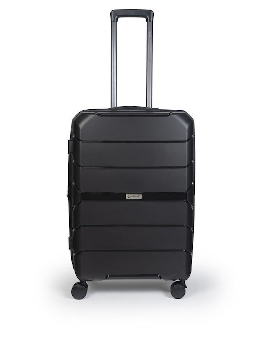 Cardinal Elusive Hard Black Suitcases Max Height 69cm With 4 Wheels Set 3pcs