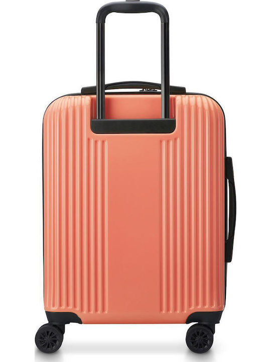 Delsey Ophelie Cabin Travel Suitcase Hard Coral Pink with 4 Wheels Height 55cm 389380319EU