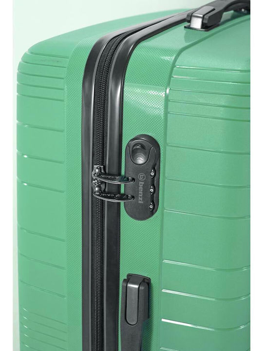Benzi Medium Travel Suitcase Hard Μenta with 4 Wheels Height 65cm