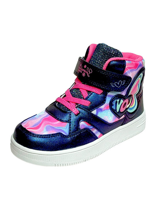 Παιδικά Sneakers High με Σκρατς Μπλε