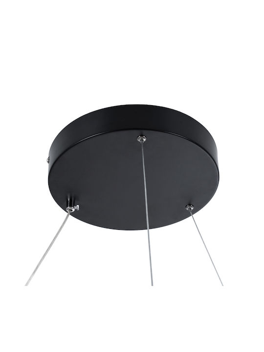 GloboStar Diamond Κρεμαστό Φωτιστικό Μαύρο LED με Ρυθμιζόμενο Λευκό Φως 68x68εκ.