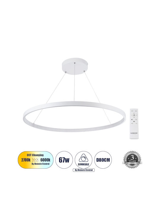 GloboStar Diamond Pendant Light White 88x88cm