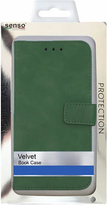 Senso Velvet Synthetic Leather Book Green (iPhone 11)