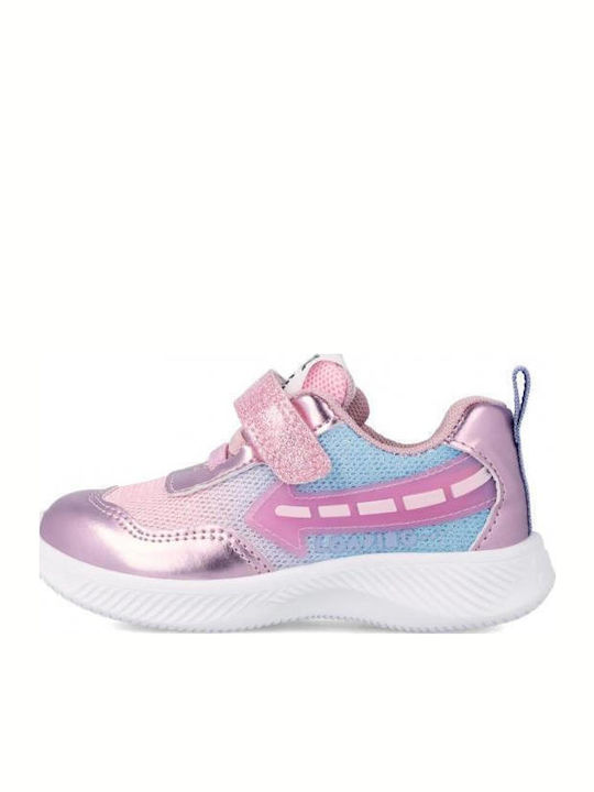 Παιδικά Sneakers με Σκρατς & Φωτάκια Ροζ