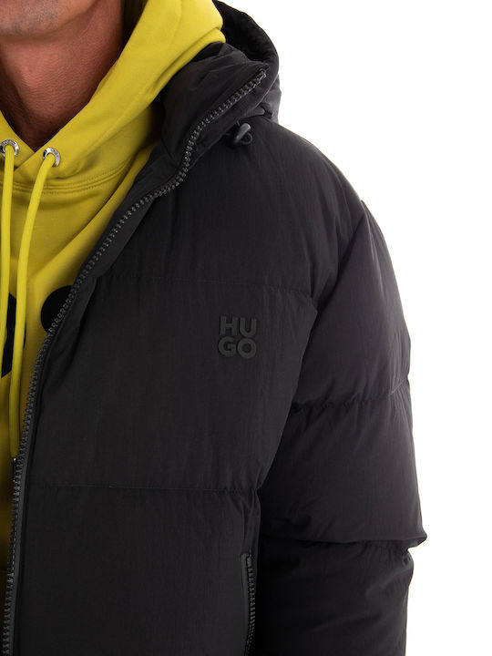 Hugo Boss 3 în 1 Geacă pentru bărbați de iarnă Puffer Impermeabil Negru