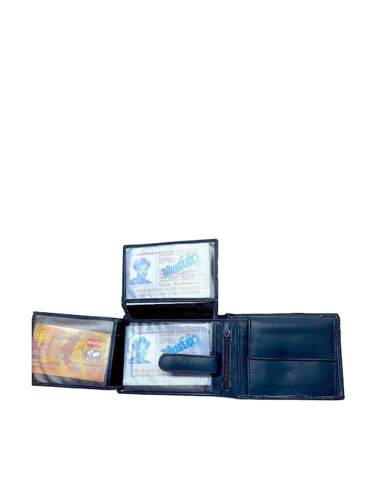Leather Men's Wallet Classic Blue