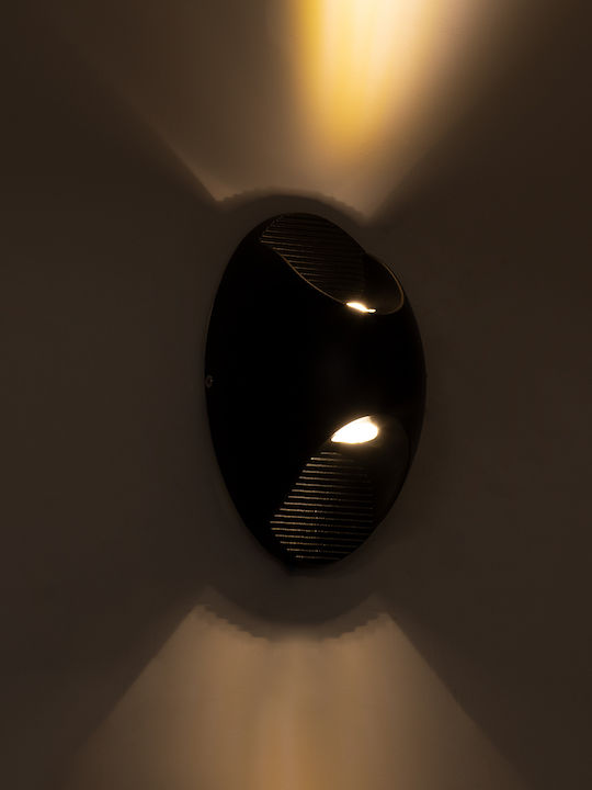 GloboStar Jeremy Wandmontierte Außenbeleuchtung Deckenleuchte IP65 10W mit Warmweißem Licht Doppelstrahl 16x10x7cm