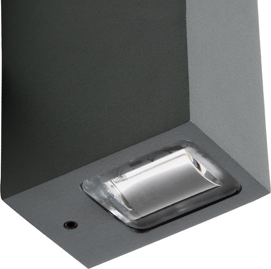 GloboStar Linor Wandmontiertes Außen-Spotlight LED IP65 10W mit Warmweiß Licht Doppelstrahl 12.5x6x4εκ.