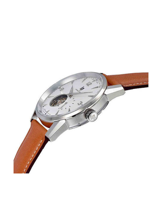 Lip Watches Himalaya Men's Watch Automatic with Brown Leather Strap