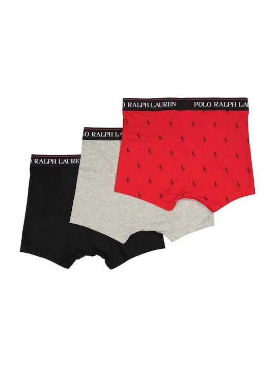 Ralph Lauren Herren Boxershorts Rot mit Mustern 3Packung