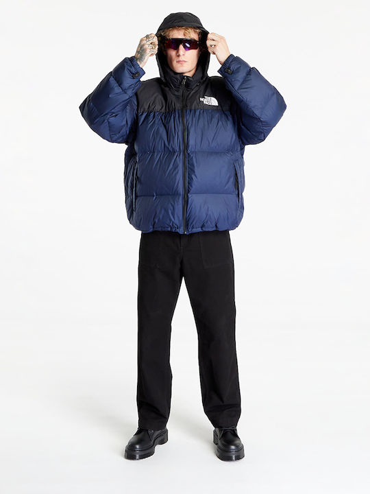 Κοντό Γυναικείο Puffer Μπουφάν για Χειμώνα Navy Μπλε