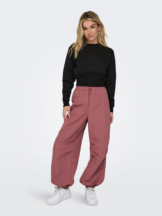 Gekürzt Damen Sweatshirt Schwarz
