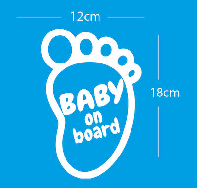 Boy / Girl Baby on Board Car Sign White Sticker