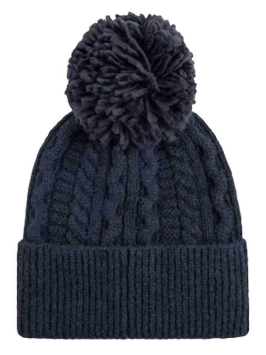 Pom Pom Beanie Frauen Beanie Gestrickt in Blau Farbe