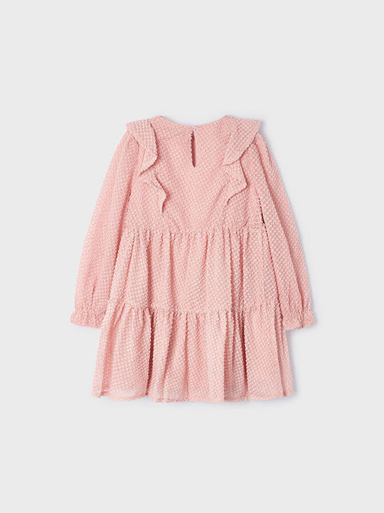 Mayoral Kids Dress Long Sleeve Pink