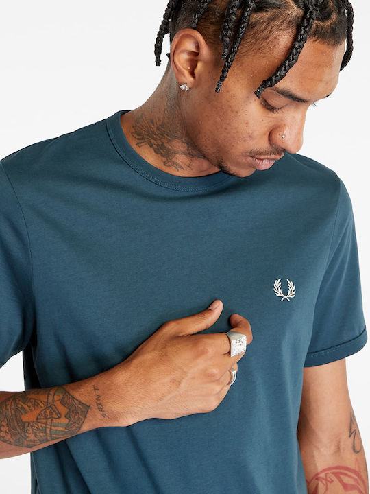 Ringer T-shirt Petrol Blue
