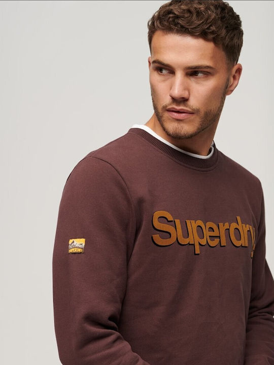 Superdry Men's Sweatshirt with Hood Burgundy