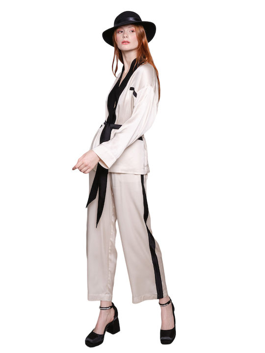 Women's Fabric Trousers Beige