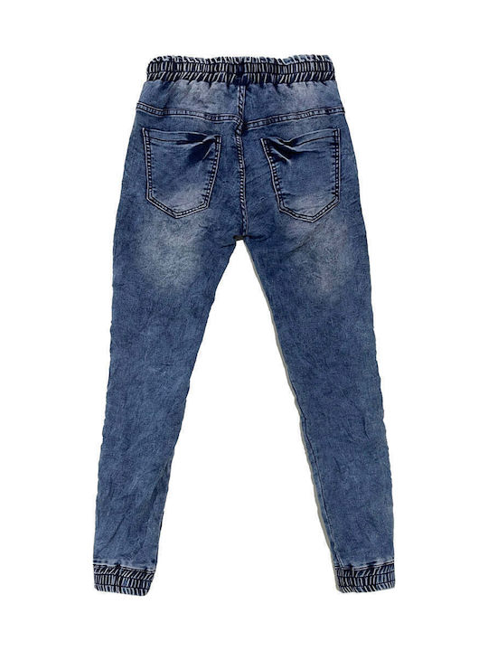 Men's Jeans Pants Elastic with Slim Fit Blue